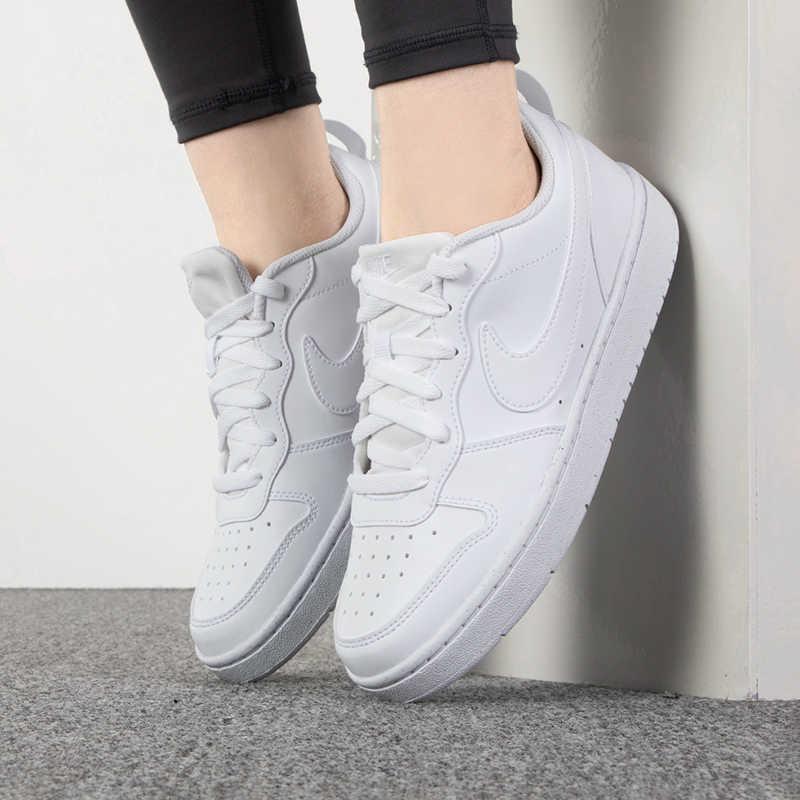 Nike Кроссовки для скейтбординга Court Borough из кожи, низкие, детские, белые DV5456-106