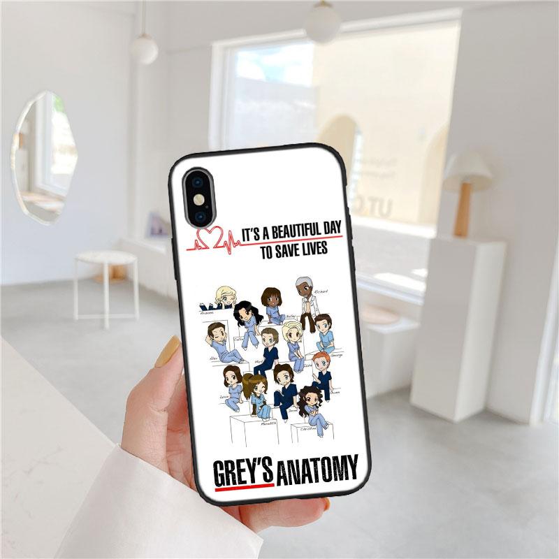 CJ62 Grey's Anatomy Soft Shell Phone Case for iPhone 16 15 14 13 12 Pro Max Plus Mini