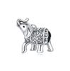 S925 Silver Animal Theme Bracelet Bead Charms Elephant Rabbit Leopard Lion Pendant Beads DIY Jewelry Making Accessories