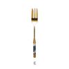 Stainless Steel Gold Cake Fork Dessert Forks Fruit Fork Ceramic Long Handle Used For Pastry in Party Snail Forks Restaurant
