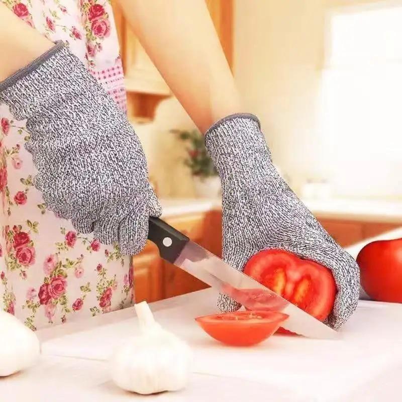Перчатки 5 уровня защиты от порезов Кухонные садовые перчатки вязаные перчатки с защитой от порезов Защита от колючек Износостойкие перчатки для резки стекла и строительства