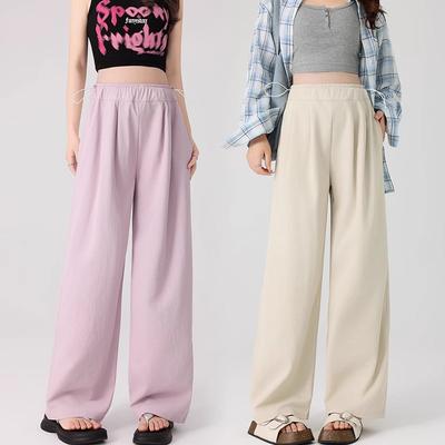 Брюки для беременных на лето Новый стиль Без живота Регулируемый Тонкий стиль для верхней одежды На кулиске Свободные Повседневные Широкие брюки для беременных