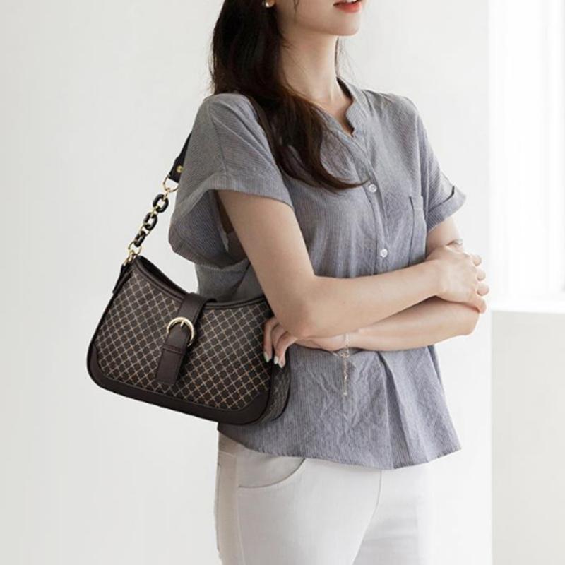 Сумка через плечо из искусственной кожи для женщин с цепочками, сумка через плечо среднего возраста, сумка через плечо для ежедневных покупок