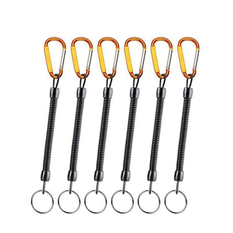 Модный спиральный эластичный брелок для рыбалки, спиральный ремешок, безопасный спиральный карабин, брелок для ключей Sleutelhanger, брелок llavero