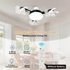 Universal Dimming Drone Fan with LED Lantern Remote Control Silent Ceiling Drone Fan E27 E26 for Dining Room Bedroom Living Room