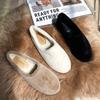 Fashion New Arrival Women's Winter Fluffy Flat Bottom Shoes Soft-Sole Short Plush Flat Peas Shoes