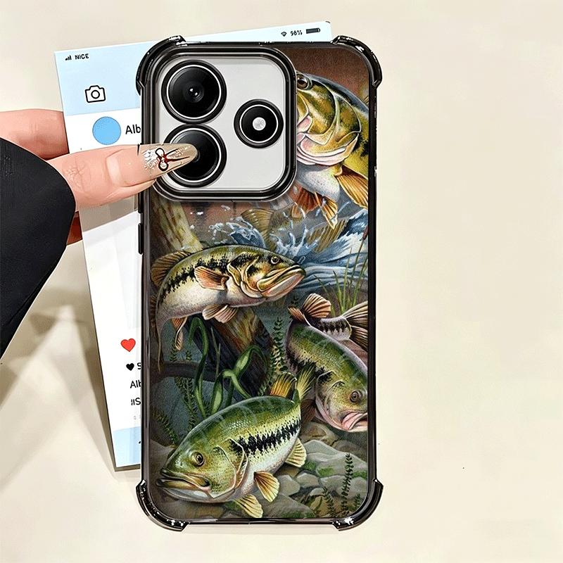 Рыболовная удочка для карпа Позолоченный чехол для телефона Для Xiaomi Poco X5 X6 X7 X8 Pro Max F8 Ultra F7 M8 M7 M5S Redmi 15C 15 14C 13C 13 X3 12