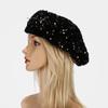(SU)Осенне-зимний берет с блестками, теплая теплая уличная женская шляпа художника для взрослых