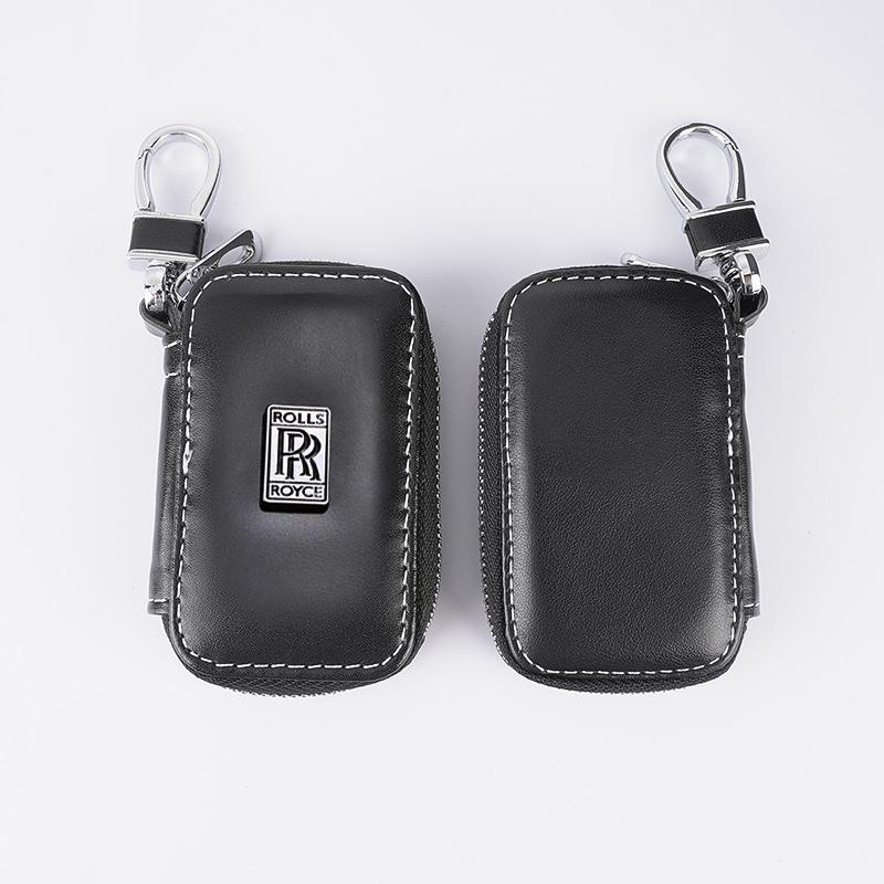 Кожаный чехол-брелок для автомобильного ключа, сумка для ключей, оболочка, брелок для Rolls-Royce Cullinan Phantom Ghost Wraith Dawn, аксессуары для интерьера автомобиля