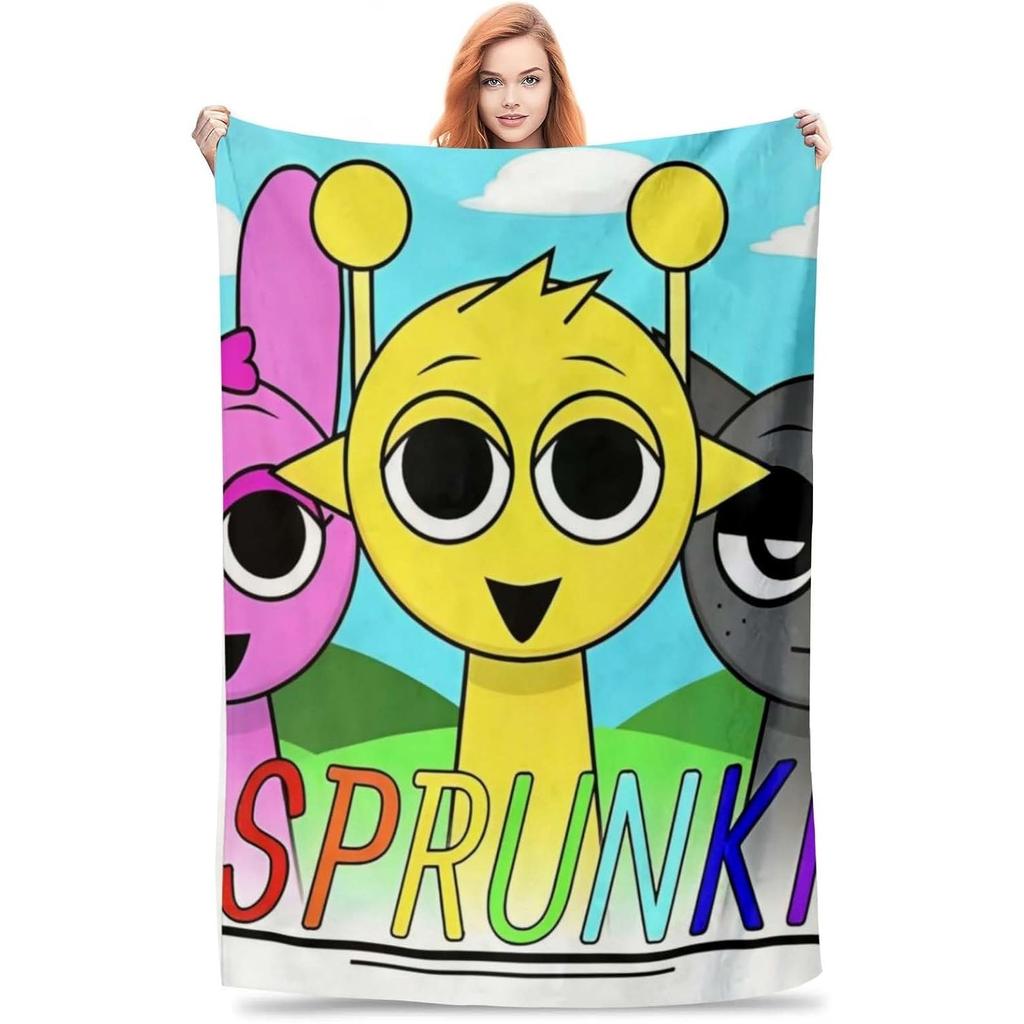 Игровые фланелевые одеяла Sprunki для детей, мальчиков, летний кондиционер, легкие пледы Incredibox для кровати, автомобиля, подарки на день рождения