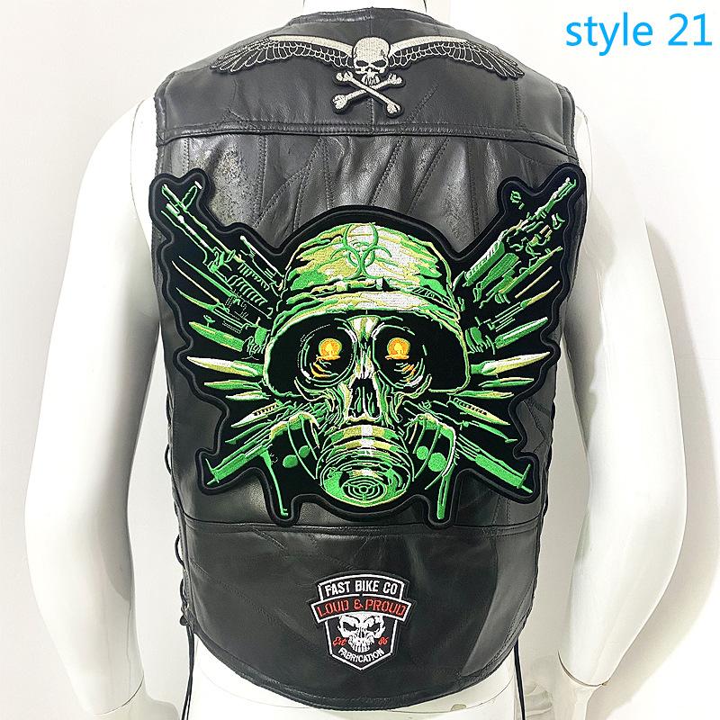 Vest Street Punk Vest Jacket Sleeveless Harley Motorcycle Badge Embroidered Vest