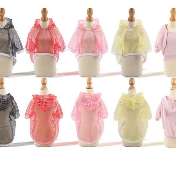 Весна/лето дышащая одежда для кошек и собак солнцезащитный жилет с капюшоном товары для животных маленький средний плюшевый мишка для собак Bigbear