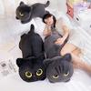 50/70/90cm Cute Black Cat Pillow Soft Plush Office Nap Pillow Cushion Toy Stuffed Pause Bed Sleep Pillow Home Decor Gift Doll