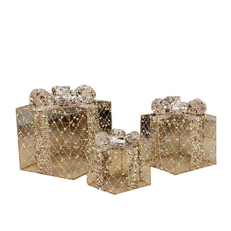 3 штуки рождественских подарочных коробок, украшения для окон на праздничную вечеринку, украшения для рождественской елки, рождественские подарочные коробки, подарочные наборы