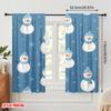 2pcs,2D plane printing Popular Curtain Panels Christmas snowman Versatile 100% Polyester (without rod) Decorations For Home Use