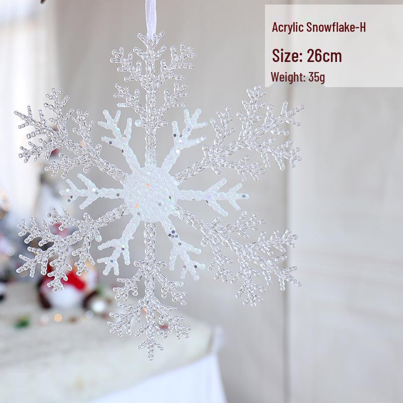 Снежинка Новогодняя елочная игрушка: Акриловая сосулька для праздничного украшения или свадебной инсталляции, прозрачно-белая