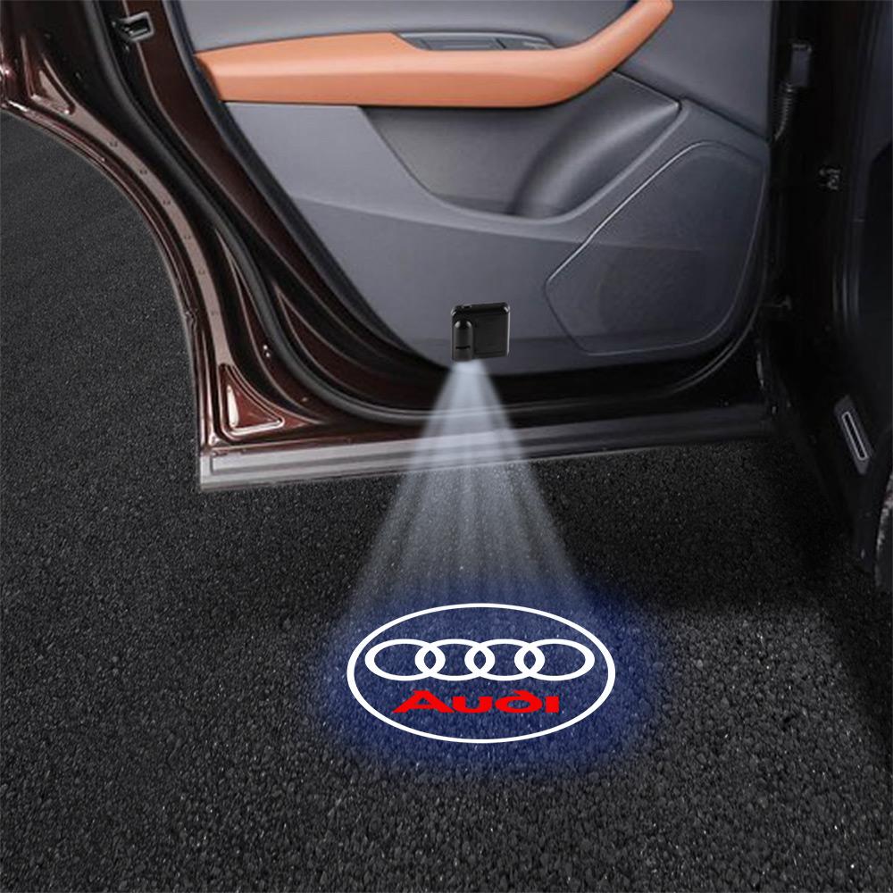 For Audi C5 1/2pcs LED Car Door Welcome Light Laser Projector Logo Light For Audi Sline RS QUATTRO A3 A4 A5 A6 b6 b7 b9 8p 8v b8 c7 S8 TT S5