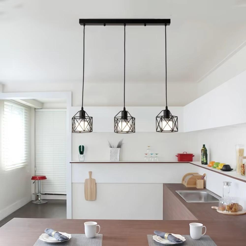Nordic Metal Vintage Home Decorative Iron Chandelier Ceiling Light Indoor Restaurant Kitchen Decor Hanging Dining Pendant Light