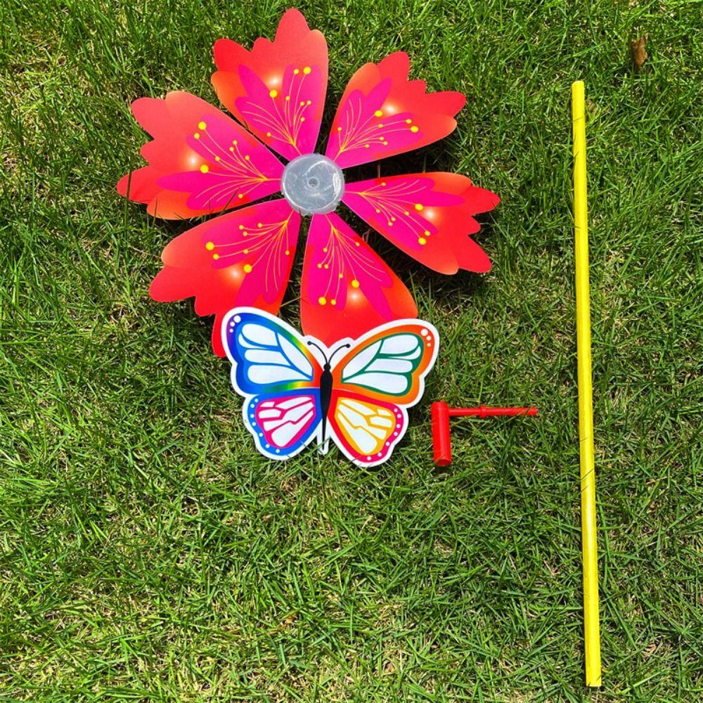Multistyles Flower Butterfly Windmill Colorful Standing Lawn Flower Pinwheel Picnic Decor Toys