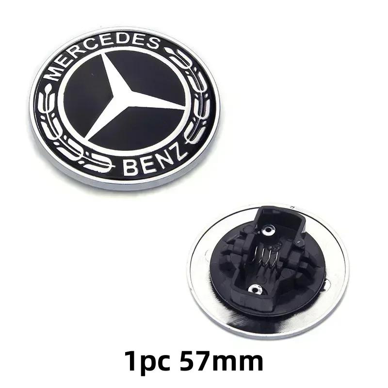 FEN1   2025 For Mercedes-Benz 1Pcs Car Metal Flat Hood Emblem Front Badge Logo Sticker For Mercedes Benz W212 W213 W205 W177 W247 W176