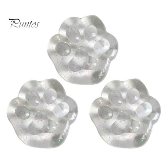 3/5Pcs Clear Cat Paw Squeeze Toy Anxiety Stress Relief Transparent Kitten Paw Pinch Sensory Toy Kids Teens Adults Soft TPR Stress Ball Animal Paw