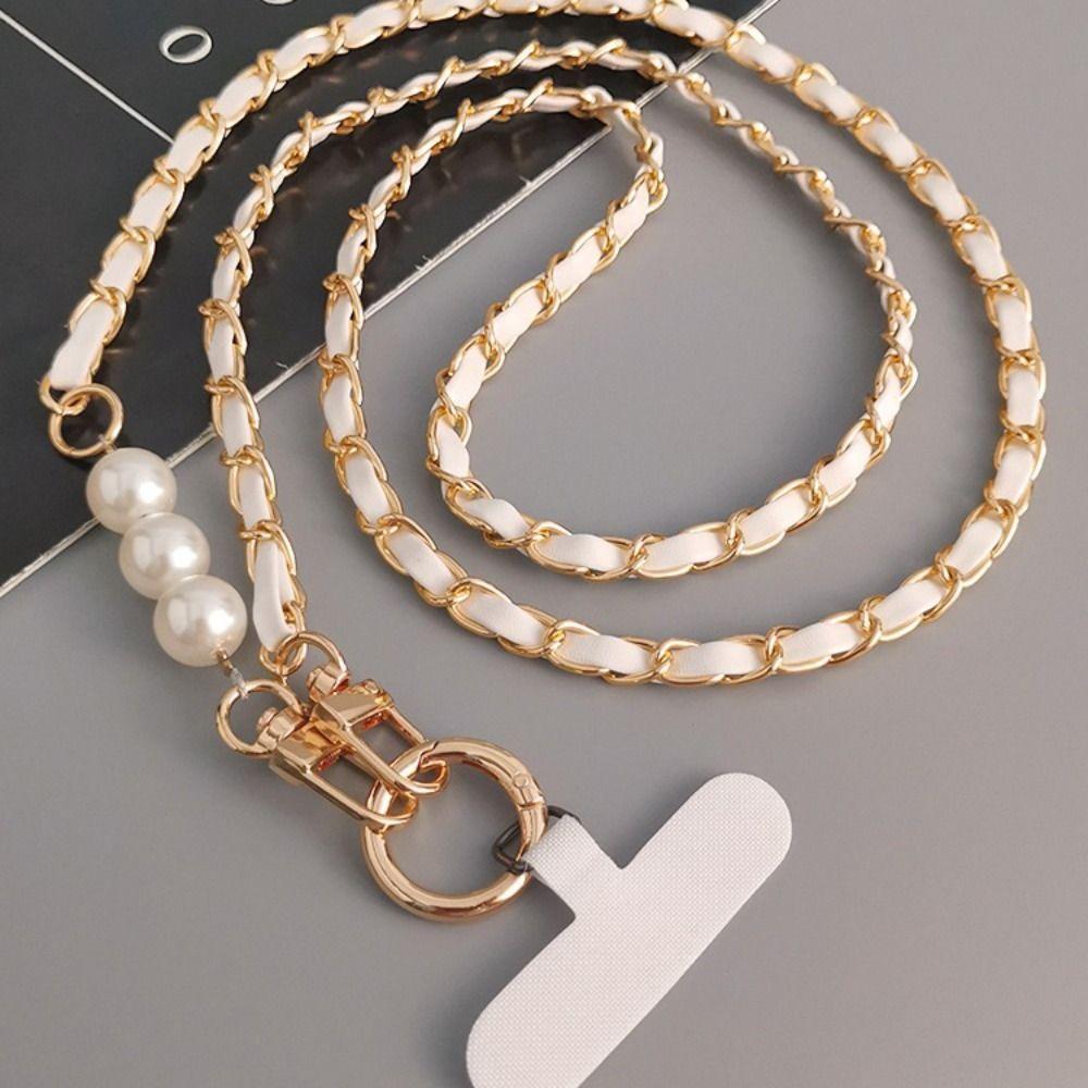 Pearl Mobile Phone Lanyard Pickup Chain Phone Strap Universal Phone Crossbody Chain  Phone Case