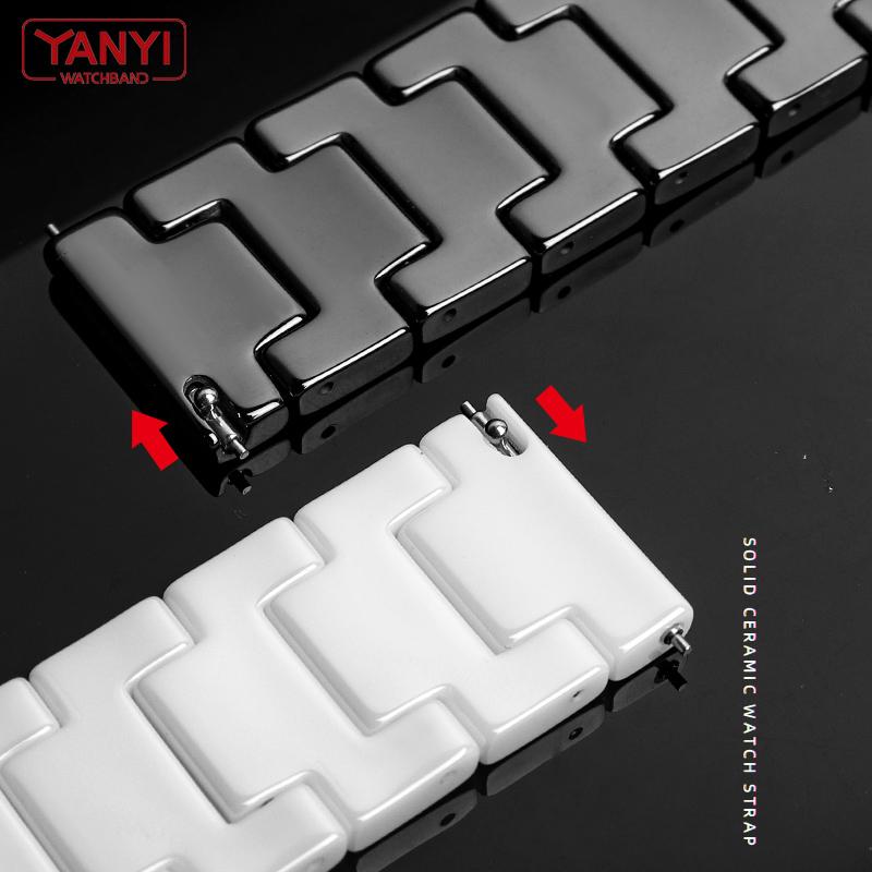 Керамический ремешок для часов 14 мм, 16 мм, 18 мм, 20 мм, 22 мм, ремешок для часов Omega Moonswatch Amazfit Samsung, ремешок для мужских и женских наручных часов