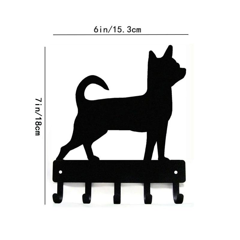 Chihuahua Dog - Key Hooks & Keychain Holder - 6 Inch Wide Metal Wall Art Perfect Gift for Chihuahua Owners and Dog Lovers
