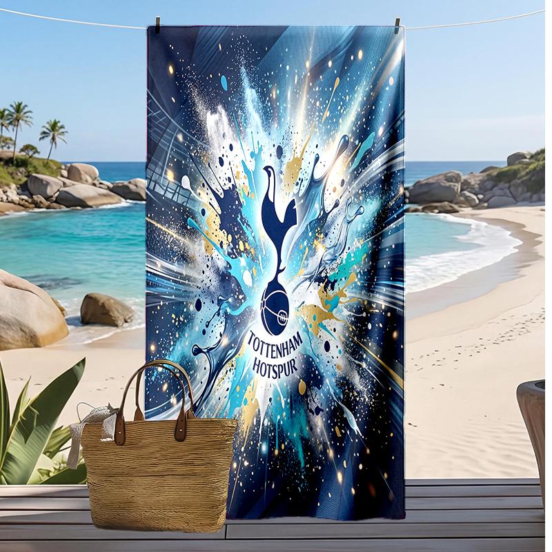 Пляжное полотенце с принтом Tottenham Hotspur, быстросохнущее, мягкое, портативное, большое, прямоугольное, пляжное покрывало для путешествий, бассейна