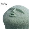 Blue Sandstone Statue Cute Stone Primitive Man Figurine Funny Stoneman Carving Face Home Atmosphere Enhancer Decoration for Garden Decor Fish