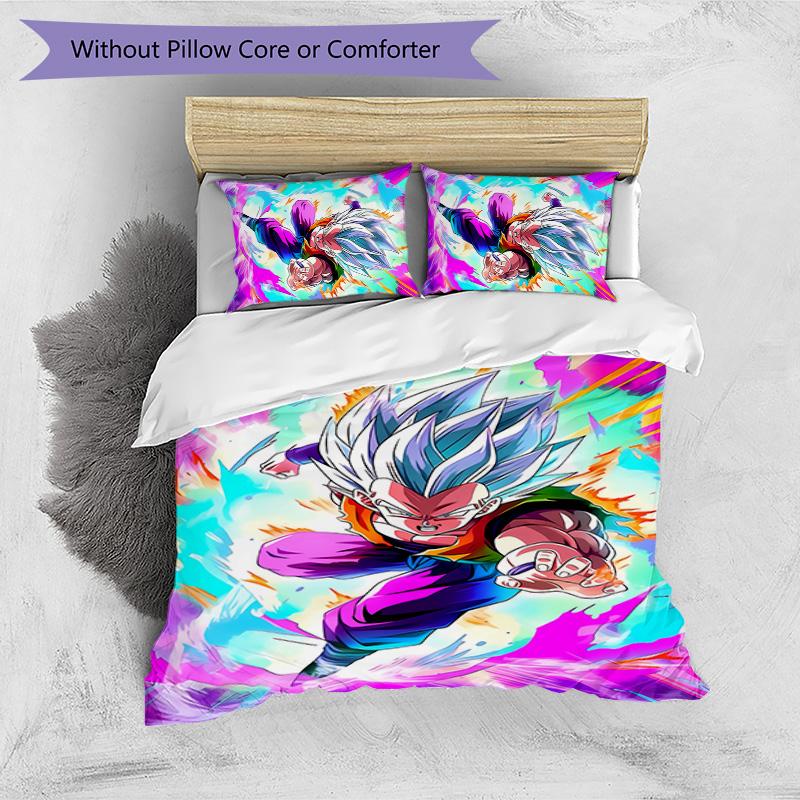 Gohan Pattern Printed 3PCS Bedding Set, Soft Skin-Friendly Washable Duvet Cover & Pillowcases Set