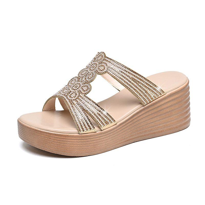 New Women Summer Comfort Breathable Sandals Platform Shoes Wedge High Heel Open Toes Fashion Beach Causal Sandal
