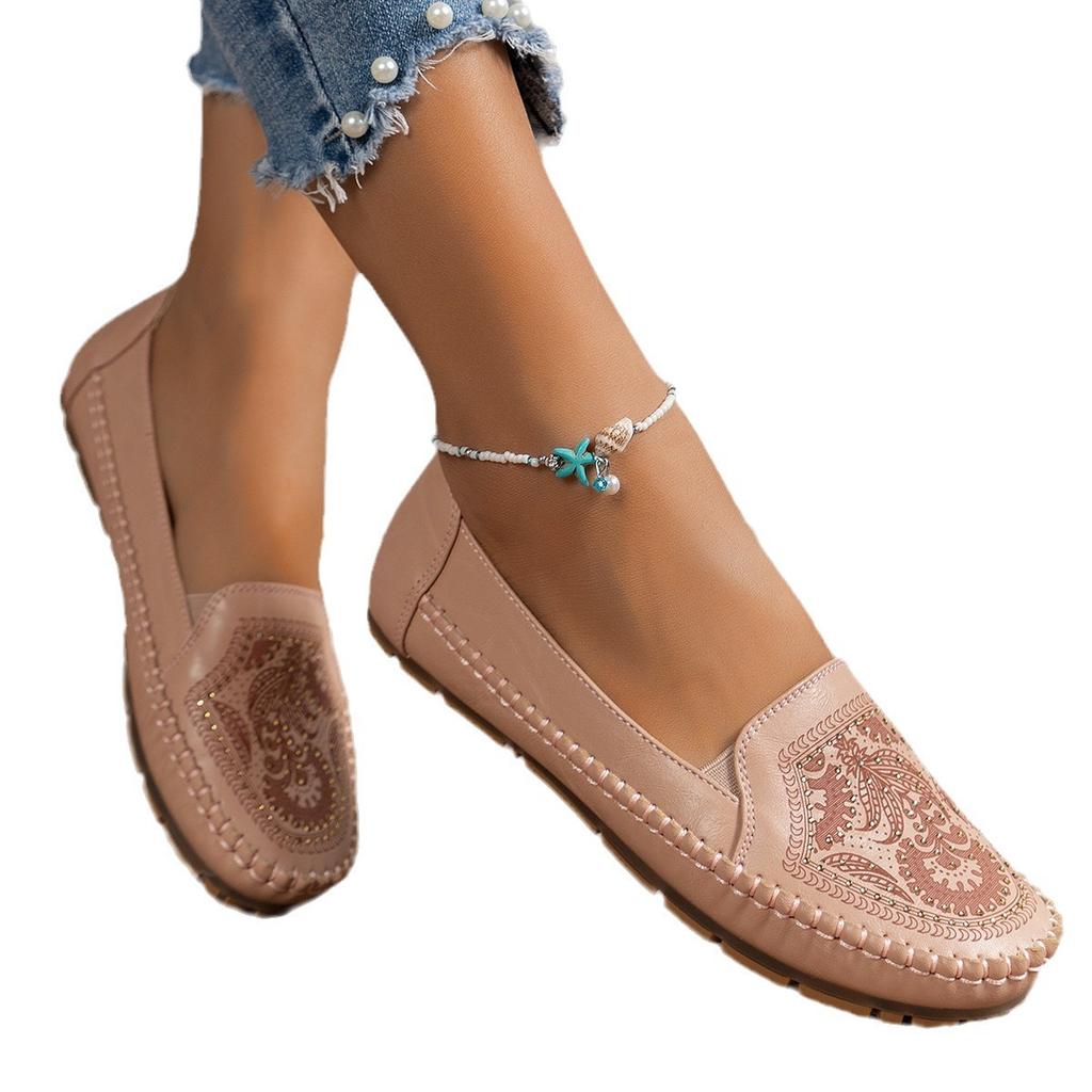 Women Flats Retro Loafers Ballet Pointed Toe Ladies Spring Comfort Non-slip Loafers Slip On Flat Shoe Plus Size 44 Zapatos Mujer