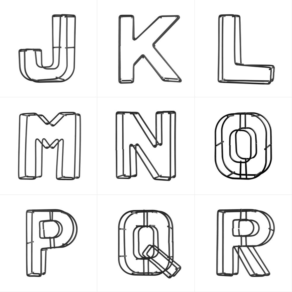 Photography Props Metal Hollow Letter Wrought Iron Alphabet Doorplate Sign Home Decoration