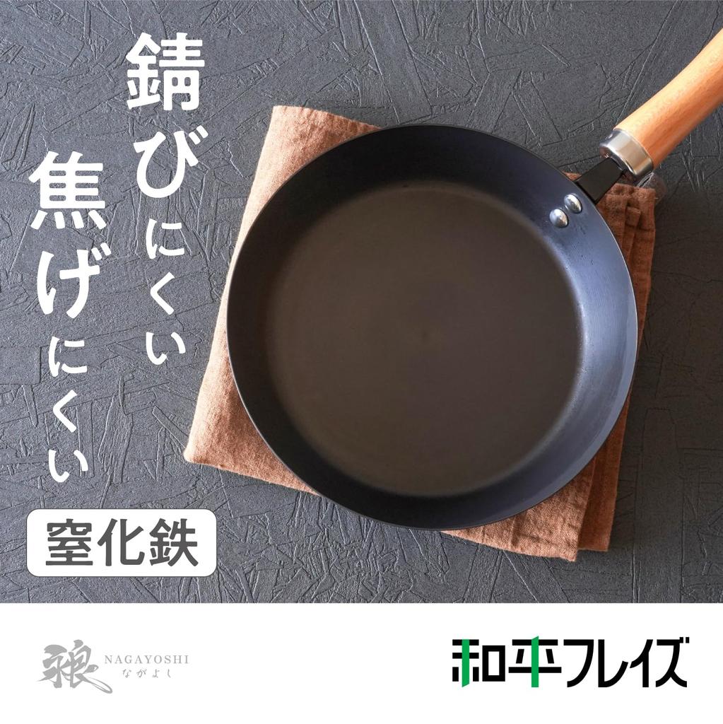 Азотированное железо Wahei Freiz для жарки, не требует сушки, готово к использованию в газе IH Nagayoshi, устойчивое к ржавчине, не пригорает, сковорода, 30 см, для жарки, использование, совместимо, RB-3280