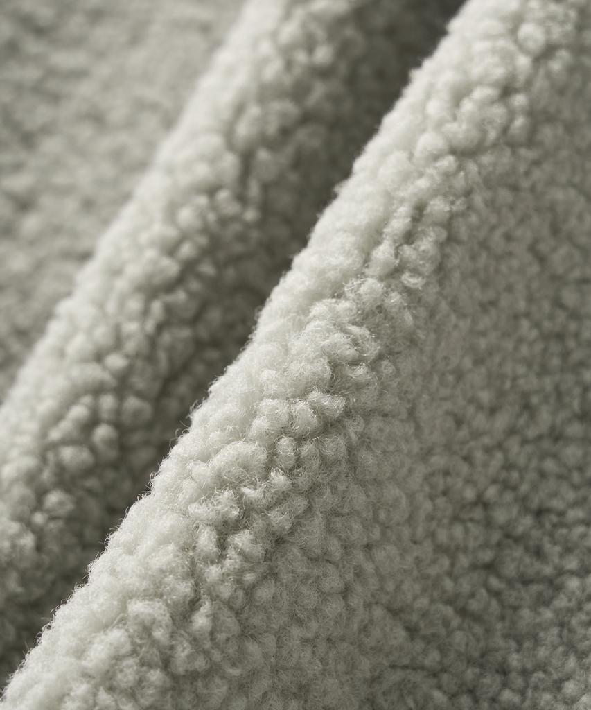 Satur (W) Shearling Fleece Zip-Up Hoodie Khaki