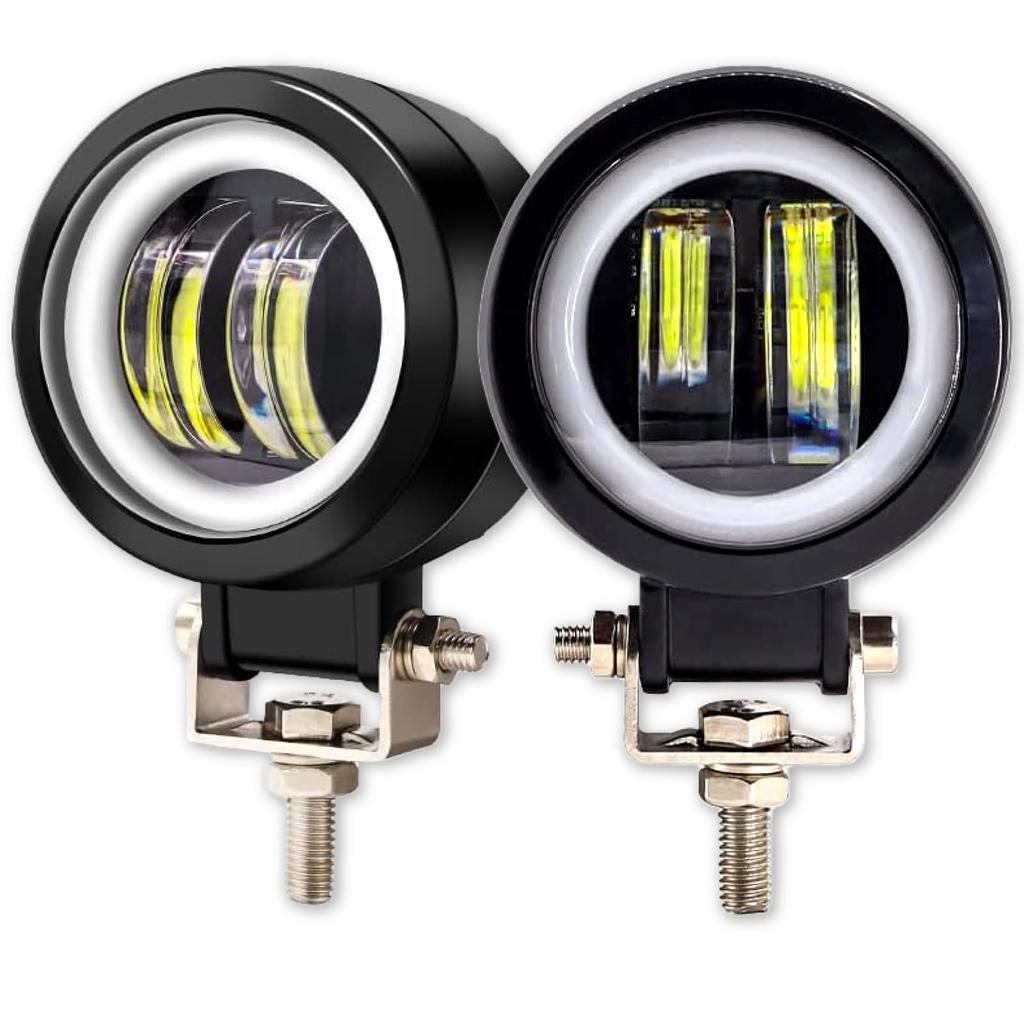 PIENSE Motorcycle LED Fog 20W Set of 2 Lights, Universal, Round, Waterproof, IP65, 12V/24V, (2 Units)