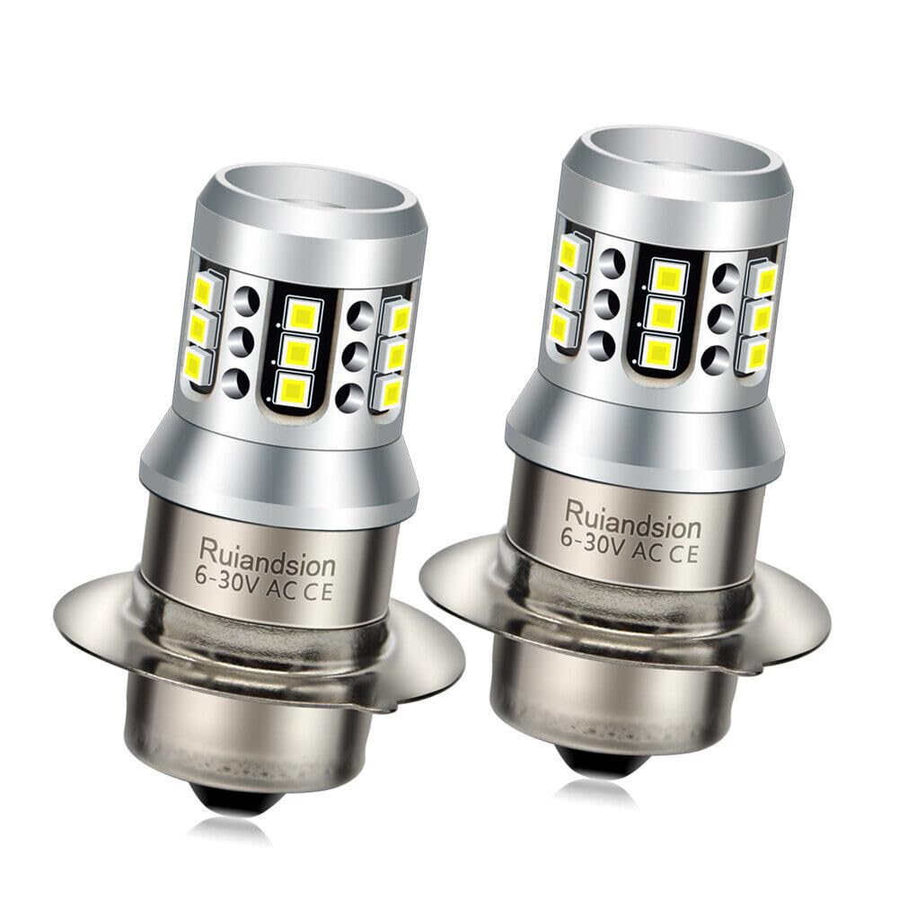 Ruiandsion 2pcs P15S LED Bulb White AC DC 6-30V Super Bright 2020 Model 21SMD