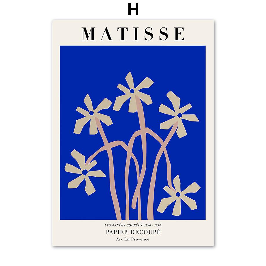 Matisse Andy Warhol Butterfly Botanical Canvas Painting Blue Bauhaus Wall Art Posters And Prints For Living Room Decor Pictures