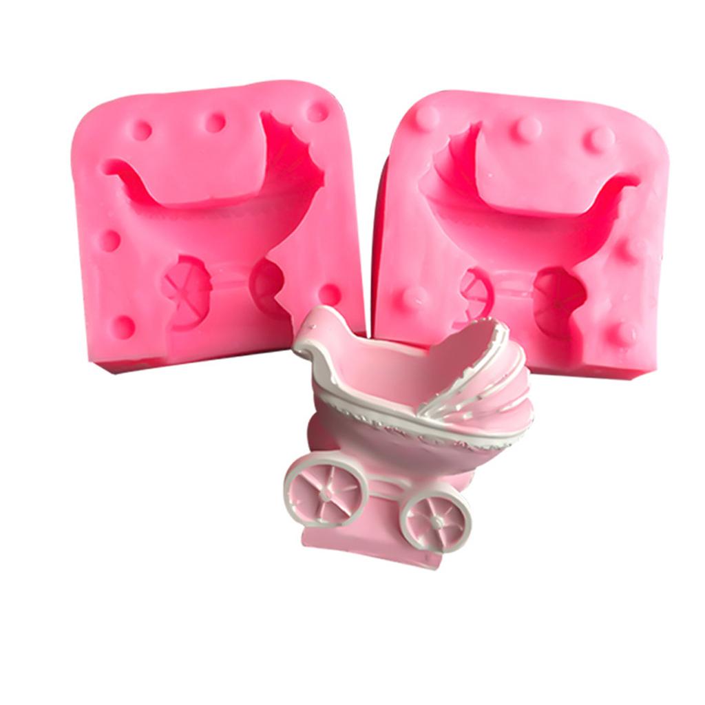 Chocolate Moulds Baby Stroller Shape Baking Mold Fondant Mould Candy Molds Silicone Material Great Gift for Baking Lover