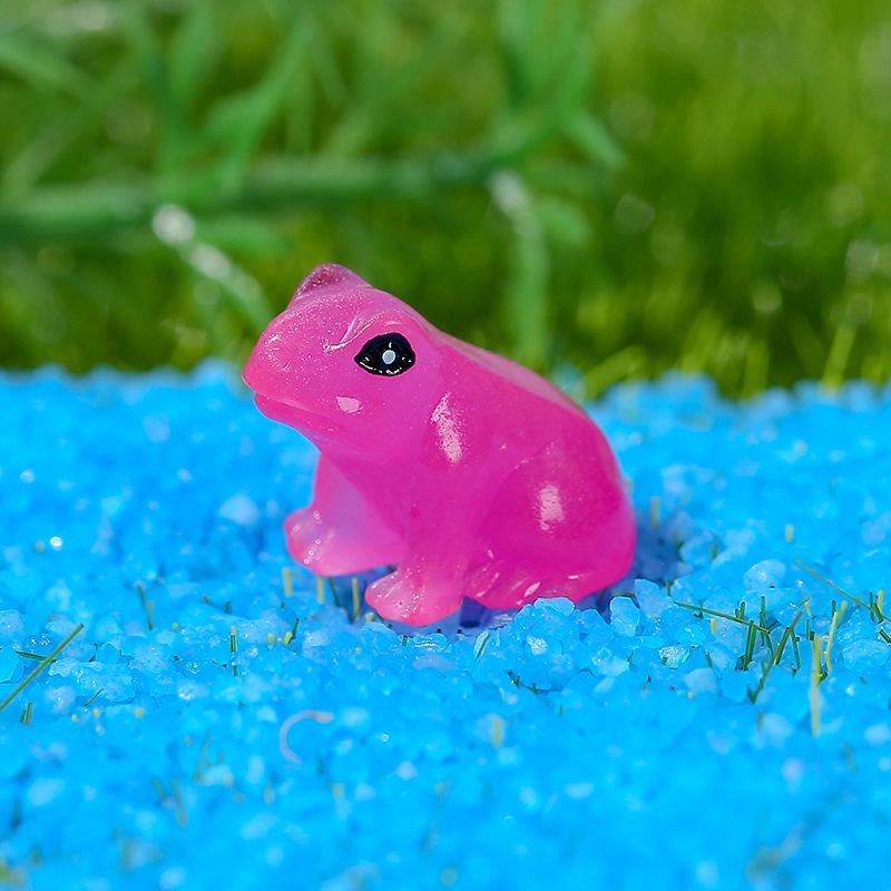 Colorful Luminous Frog Micro Landscape Figurine - Creative Resin Handicraft Jewelry Accessory