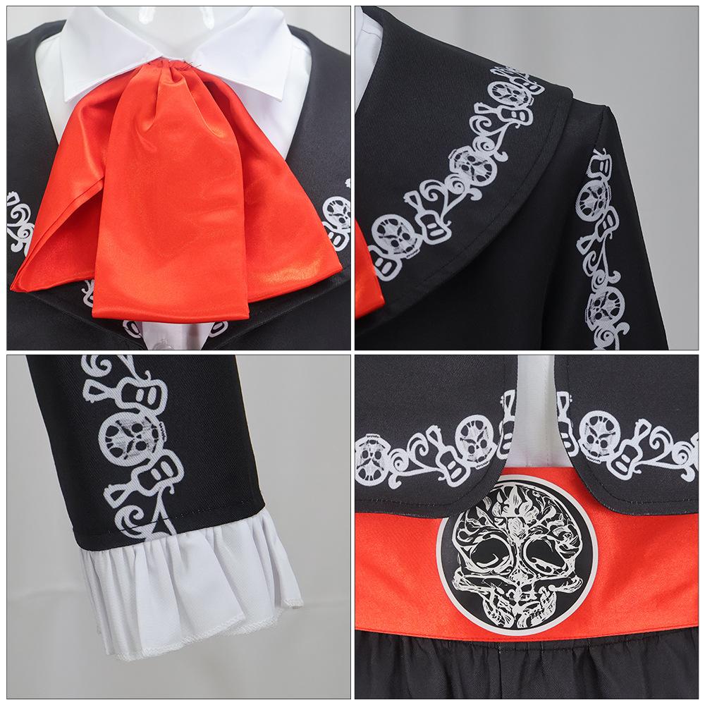 Men's Skull Costume Day Of The Dead Mexican Mariachi Band Retro Skull-print Role-play Set For Halloween Stage Performances