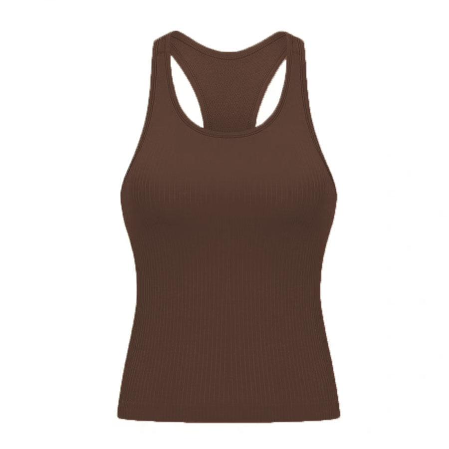 Женская майка для йоги EBB TO STREET удлиненной длины с вырезом-борцовкой и нагрудными вкладышами