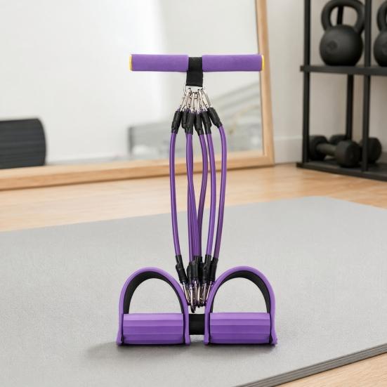 Pedal Resistance Band with Handle 2/4/6-Tube Abdomen Waist Arm Legs Workout Band