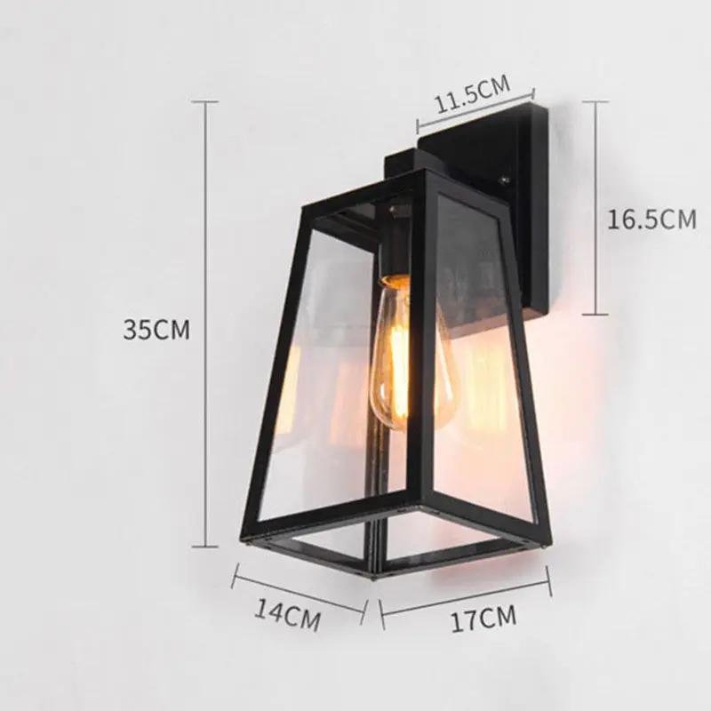 Ретро наружные водонепроницаемые настенные светильники абажур с железным акрилом минималистский уличный коридорный светильник E27 винтовой настенный светильник
