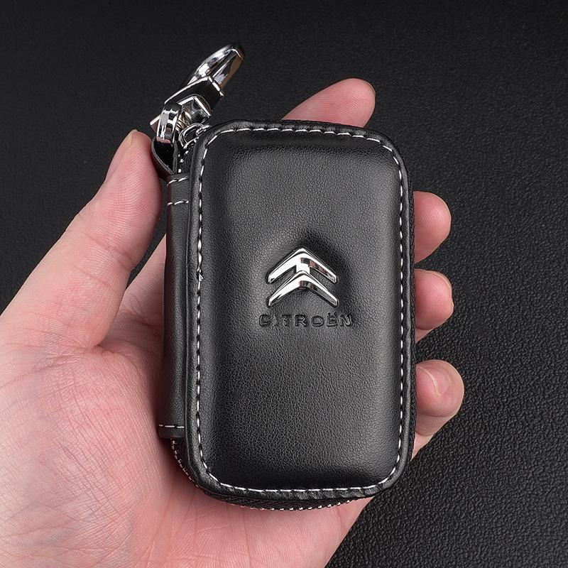 DBGO4 Leather Car Key Case Protection Auto Key Bag Key Chain Cover For Citroen C1 C2 C3 C4 C5 C6 C8 C4L DS3 DS4 DS5 LS DS6 Accessories