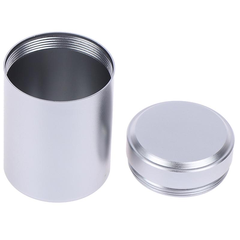 1X Silver Airtight Proof Container Aluminum Herb Stash Metal Sealed Can Tea Jar