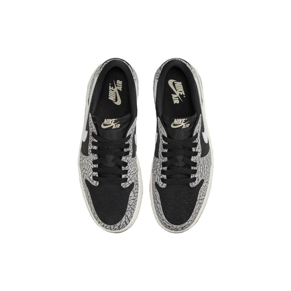 Air Jordan 1 Retro Low OG GS Black Cement Детские кроссовки Muslin Tech-Grey White CZ0858-001