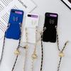 Fashion Diy Bow -Knot Long Chain Shoulder Strap Cases For Samsung Galaxy Z Flip 1 2 Zflip2 1 5g Hard Pc Lanyard Crossbody Cover