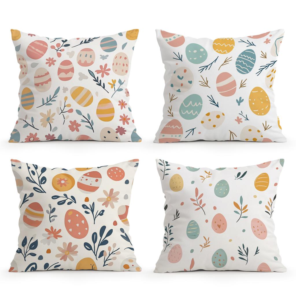 Pastoral Easter Eggs Pillowcase Printed Polyester 40/45/50cm Throw Pillowcover Decorative Sofa Cushion Pillowslip Home Decor